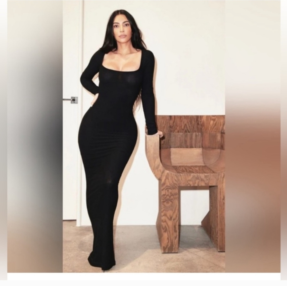 Skims Long Sleeve Soft Lounge Dress 2x